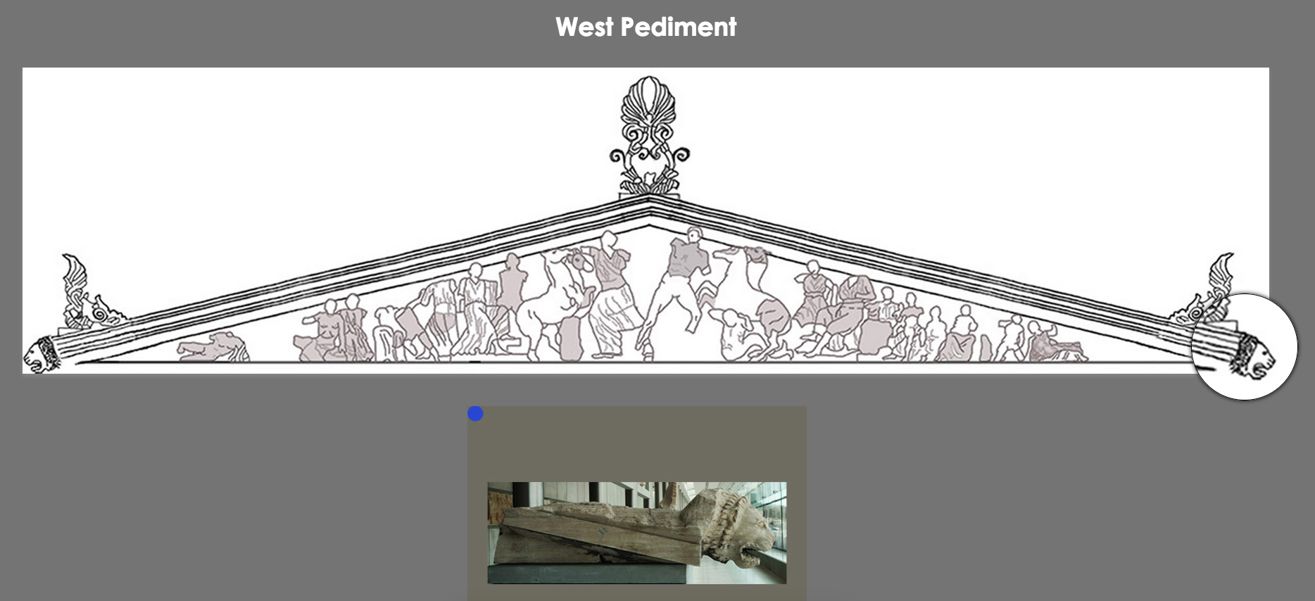 Web environment for the west pediment sculptures of the Parthenon monument by Maria Dimitrakarakou